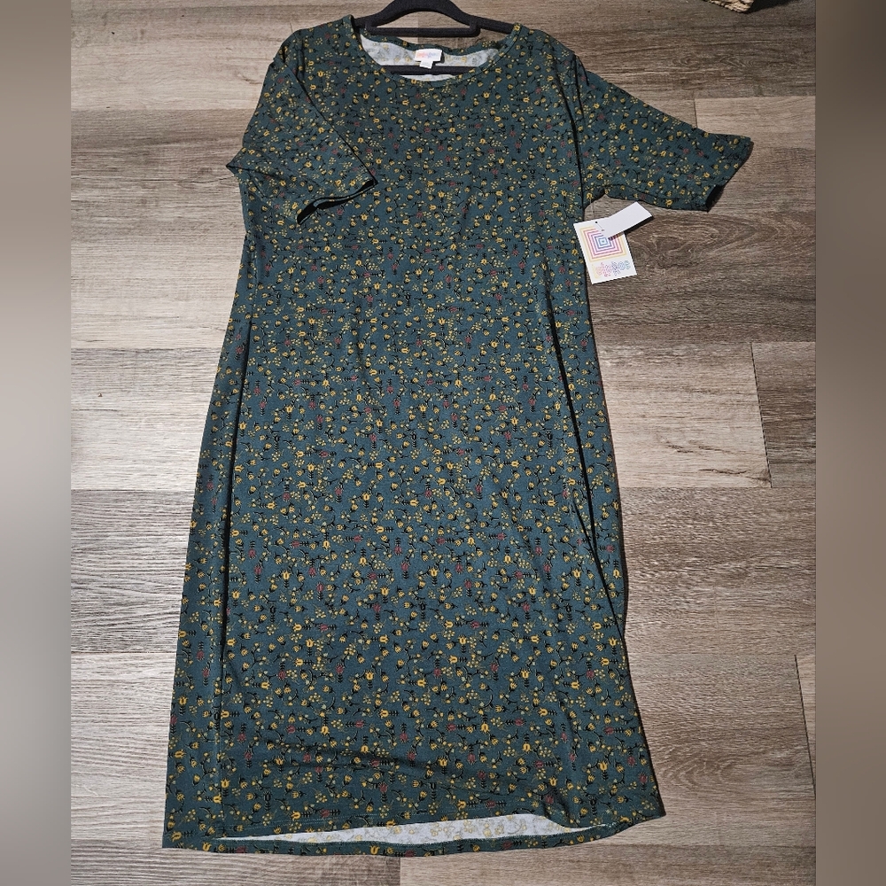 Floral Green Dress LulaRoe